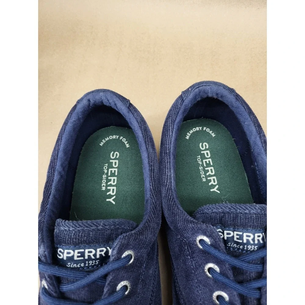 Sperry Halyard CVO Mens Sz 12 Canvas Sneaker Corduroy Mens Navy White STS21343
